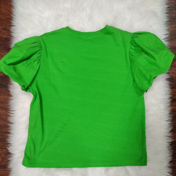 Zara Womens M Cotton Blend Baloon Sleeve Festival Boho Top - Picture 9 of 16